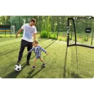 Futballkapu, Neo-Sport NS-462, 180 x 120 x 60 cm, fekete keret, fekete PE háló, fém váz, időjárásálló, keretvédő fedéllel, szerszám nélkül összeszerelhető