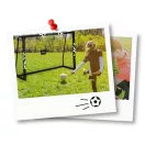 Futballkapu, Neo-Sport NS-462, 180 x 120 x 60 cm, fekete keret, fekete PE háló, fém váz, időjárásálló, keretvédő fedéllel, szerszám nélkül összeszerelhető