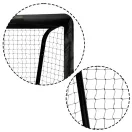 Futballkapu, Neo-Sport NS-463, 180 x 120 x 60 cm, fekete-piros, fekete PE háló, fém váz, időjárásálló, keretvédő fedéllel, szerszám nélkül összeszerelhető