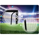 Futballkapu, Neo-Sport NS-472, 300 x 200 x 120 cm, fekete keret, fekete PE háló, fém váz, időjárásálló, keretvédő fedéllel, szerszám nélkül összeszerelhető