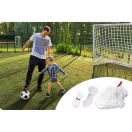 Futballkapu háló, Neo-Sport, fehér, 300 x 200 x 90 cm, PE, strapabíró, nagy ütésállóság, rögzítő kötelekkel, könnyen szerelhető
