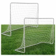   Futballkapu, Neo-Sport NS-485, 183 x 122 x 61 cm, 2 db, fehér keret, fehér PE háló, fém váz, időjárásálló, 4 db rögzítő, szerszám nélkül összeszerelhető (TE1485-2)