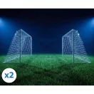 Futballkapu, Neo-Sport NS-485, 183 x 122 x 61 cm, 2 db, fehér keret, fehér PE háló, fém váz, időjárásálló, 4 db rögzítő, szerszám nélkül összeszerelhető (TE1485-2)