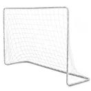 Futballkapu, Neo-Sport NS-485, 183 x 122 x 61 cm, 2 db, fehér keret, fehér PE háló, fém váz, időjárásálló, 4 db rögzítő, szerszám nélkül összeszerelhető (TE1485-2)