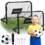 Futballkapu, Neo-Sport NS-486, 60 x 45 x 25 cm, 2 db, fekete keret, fekete PE háló, műanyag váz, időjárásálló, 6 db rögzítő, 1 labda, 1 pumpa, szerszám nélkül összeszerelhető (TE1486)