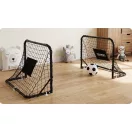 Futballkapu, Neo-Sport NS-486, 60 x 45 x 25 cm, 2 db, fekete keret, fekete PE háló, műanyag váz, időjárásálló, 6 db rögzítő, 1 labda, 1 pumpa, szerszám nélkül összeszerelhető (TE1486)