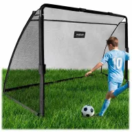   Futballkapu, Neo-Sport NS-487, 180 x 120 x 60 cm, fekete keret, fekete PE háló, fém váz, időjárásálló, keretvédő fedéllel, szerszám nélkül összeszerelhető (TE1487)