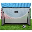 Futballkapu, Neo-Sport NS-487, 180 x 120 x 60 cm, fekete keret, fekete PE háló, fém váz, időjárásálló, keretvédő fedéllel, szerszám nélkül összeszerelhető (TE1487)