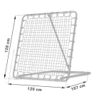 Visszapattanó futball edzőkapu, Neo-Sport, 120 x 120 cm, fekete keret, fekete PE háló, fém váz, időjárásálló, 4 db rögzítő