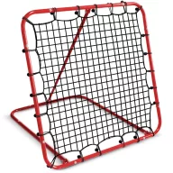   Visszapattanó futball edzőkapu, Neo-Sport, 120 x 120 cm, piros keret, fekete PE háló, fém váz, időjárásálló, 4 db rögzítő