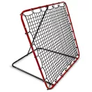 Visszapattanó futball edzőkapu, Neo-Sport, 120 x 120 cm, piros keret, fekete PE háló, fém váz, időjárásálló, 4 db rögzítő