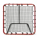Visszapattanó futball edzőkapu, Neo-Sport, 120 x 120 cm, piros keret, fekete PE háló, fém váz, időjárásálló, 4 db rögzítő