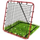 Visszapattanó futball edzőkapu, Neo-Sport, 120 x 120 cm, piros keret, fekete PE háló, fém váz, időjárásálló, 4 db rögzítő