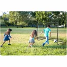 Futballkapu, Neo-Sport NS-492, 183 x 122 x 61 cm, fekete keret, fehér PE háló, fém váz, időjárásálló, 4 db rögzítő, könnyű kivitel, szerszám nélkül szerelhető