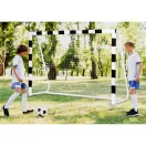 Futballkapu, Neo-Sport NS-465, 300 x 200 x 90 cm, fekete-fehér, fehér PE háló, fém váz, időjárásálló, keretvédő fedéllel, szerszám nélkül összeszerelhető