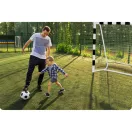 Futballkapu, Neo-Sport NS-465, 300 x 200 x 90 cm, fekete-fehér, fehér PE háló, fém váz, időjárásálló, keretvédő fedéllel, szerszám nélkül összeszerelhető