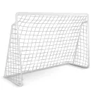 Futballkapu, Neo-Sport NS-496, 300 x 200 x 90 cm, fehér keret, fehér PE háló, fém váz, időjárásálló,  6 db rögzítő, könnyű kivitel, szerszám nélkül szerelhető