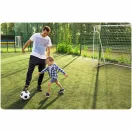Futballkapu, Neo-Sport NS-496, 300 x 200 x 90 cm, fehér keret, fehér PE háló, fém váz, időjárásálló,  6 db rögzítő, könnyű kivitel, szerszám nélkül szerelhető