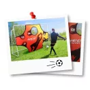 Futballkapu, Neo-Sport NS-496, 300 x 200 x 90 cm, fehér keret, fehér PE háló, fém váz, időjárásálló,  6 db rögzítő, könnyű kivitel, szerszám nélkül szerelhető