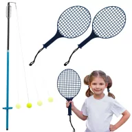   Speedball készlet, Neo-Sport NS-499, 124–138,5 cm állítható magasság, fém, időjárásálló, rugós vég, földbe rögzíthető, 2 db ütővel