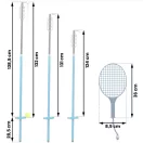 Speedball készlet, Neo-Sport NS-499, 124–138,5 cm állítható magasság, fém, időjárásálló, rugós vég, földbe rögzíthető, 2 db ütővel