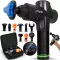 Masszázspisztoly, Neo-Sport NS-503, fekete, akkumulátoros, 9 cserélhető fej, 30 sebességfokozat, USB-C töltés
