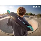 Trükkroller, SOKE XTR, türkiz/fekete, 87 cm, 11 cm 88A alumínium magos kerekek, ABEC-9 csapágy, T kormány, HIC kompresszió, Hybrid Steel fék, tripla króm bilincs, maximum 100 kg