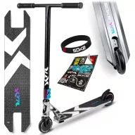   Trükkroller, SOKE XTR, ezüst/fekete, 87 cm, 11 cm 88A alumínium magos kerekek, ABEC-9 csapágy, T kormány, HIC kompresszió, Hybrid Steel fék, tripla króm bilincs, maximum 100 kg