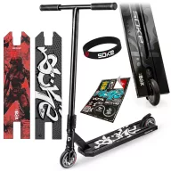   Trükkroller, SOKE BOX, fekete, The Box Red Cyber minta, 92 cm, 11 cm 88A alumínium magos kerekek, ABEC-9 csapágy, T kormány, SCS kompresszió, Flex Fender fék, négy csavaros 4NEROClamp bilincs, maximum 100 kg
