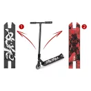 Trükkroller, SOKE BOX, fekete, The Box Red Cyber minta, 92 cm, 11 cm 88A alumínium magos kerekek, ABEC-9 csapágy, T kormány, SCS kompresszió, Flex Fender fék, négy csavaros 4NEROClamp bilincs, maximum 100 kg