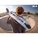 Trükkroller, SOKE BOX, ezüst, 92 cm, 11 cm 88A alumínium magos kerekek, ABEC-9 csapágy, T kormány, SCS kompresszió, Flex Fender fék, négy csavaros 4NEROClamp bilincs, maximum 100 kg