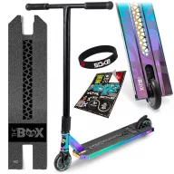   Trükkroller, SOKE BOX, színes, 92 cm, 11 cm 88A alumínium magos kerekek, ABEC-9 csapágy, T kormány, SCS kompresszió, Flex Fender fék, négy csavaros 4NEROClamp bilincs, maximum 100 kg