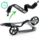 Klasszikus roller, SOKE City, szürke, összecsukható, 20 cm 88A PU kerekek, ABEC-9 csapágy, kézi és lábfék, állítható magasság, maximum 100 kg