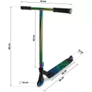 Kaszkadőr roller, SOKE EVO Street, fekete, 83 cm, 10 cm 88A PU kerekek, ABEC-9 csapágy, 360°-ban forgó T kormány, Flex Fender fék, maximum 100 kg