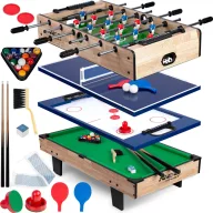   Multifunkciós játékasztal, Neo-Sport NS-800, 4 az 1-ben, 80 × 43 × 30 cm, csocsó, pingpong, léghoki és biliárd, teljes kiegészítőkkel