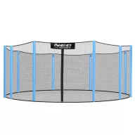  Trambulin külső védőháló, Neo-Sport 1816, átmérő: 465 cm, magasság: 180 cm, 10 oszlophoz, polietilén, cipzáras bejárat