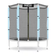   Trambulin külső védőháló, Neo-Sport, átmérő: 140 cm, magasság: 145 cm, 6 oszlophoz, polietilén, cipzáras bejárat