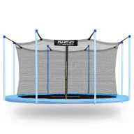   Trambulin belső védőháló, Neo-Sport 1823, átmérő: 374 cm, magasság: 180 cm, 8 oszlophoz, polietilén, cipzáras bejárat