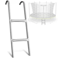   Trambulin létra, Neo-Sport 1863, ezüst, 2 fokos, magasság: 88 cm, acél, 312-435 cm trambulinokhoz, gyors szerelés (TE1863)