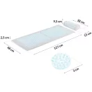 Akupresszúrás szőnyeg, Neo-Sport NS-901, szürke/kék, 127 x 48 x 2,5 cm, párnával, hordtáskával, levehető pamut huzat, 378 + 51 db tüskés rozetta