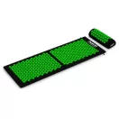 Akupresszúrás szőnyeg, Neo-Sport NS-901, fekete/zöld, 125 x 46 x 2,5 cm, párnával, hordtáskával, levehető pamut huzat, 378 + 51 db tüskés rozetta