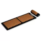 Akupresszúrás szőnyeg, Neo-Sport NS-901, fekete/arany, 125 x 46 x 2,5 cm, párnával, hordtáskával, levehető pamut huzat, 378 + 51 db tüskés rozetta