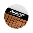 Akupresszúrás szőnyeg, Neo-Sport NS-901, fekete/arany, 125 x 46 x 2,5 cm, párnával, hordtáskával, levehető pamut huzat, 378 + 51 db tüskés rozetta