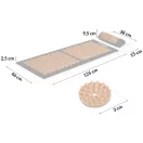 Akupresszúrás szőnyeg, Neo-Sport NS-901, fekete/arany, 125 x 46 x 2,5 cm, párnával, hordtáskával, levehető pamut huzat, 378 + 51 db tüskés rozetta
