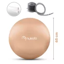 Fitnesz labda, Nukido NS-951, bézs, 65 cm, pukkanásgátló rendszer, csúszásmentes felület, PVC, pumpával, kismamáknak, teherbírás: 200 kg (TE195104)