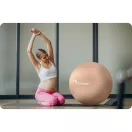 Fitnesz labda, Nukido NS-951, bézs, 65 cm, pukkanásgátló rendszer, csúszásmentes felület, PVC, pumpával, kismamáknak, teherbírás: 200 kg (TE195104)