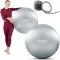 Fitnesz labda, Neo-Sport NS-952, ezüst, 75 cm, pukkanásgátló rendszer, csúszásmentes felület, PVC, pumpával (TE195200)