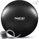 Fitnesz labda, Neo-Sport NS-952, fekete, 75 cm, pukkanásgátló rendszer, csúszásmentes felület, PVC, pumpával