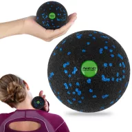   Masszázslabda, Neo-Sport NS-965, fekete/kék, átmérő: 8 cm, vízálló, EPP hab (TE196500)
