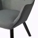 Lábtartós fotel, Sofotel Norse, szürke/fekete, lábtartóval, füles kialakítás, kárpitozott, bükkfa, filccel alábélelt lábak, levehető huzatú párna, skandináv stílus